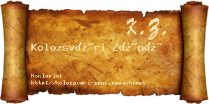 Kolozsvári Zénó névjegykártya